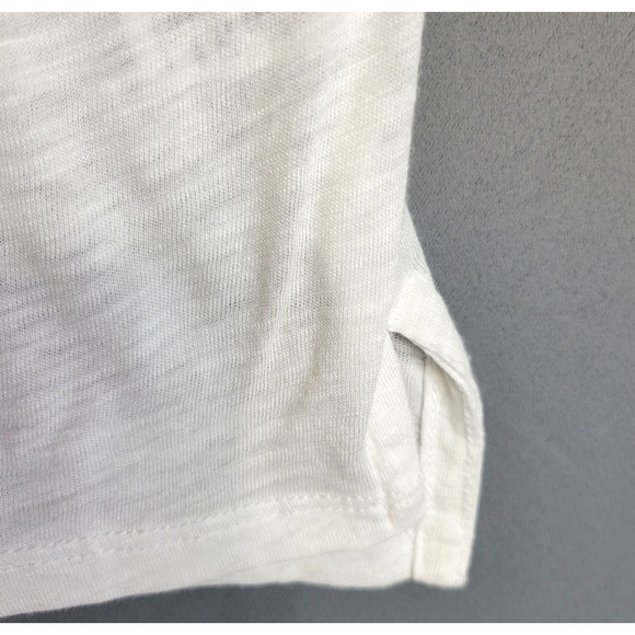Aeropostale Crop Tee T-shirt Womens L White Semi Sheer V- Neck Short Sleeves New - Picture 8 of 13